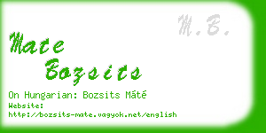 mate bozsits business card