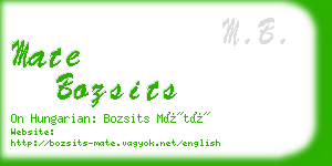mate bozsits business card